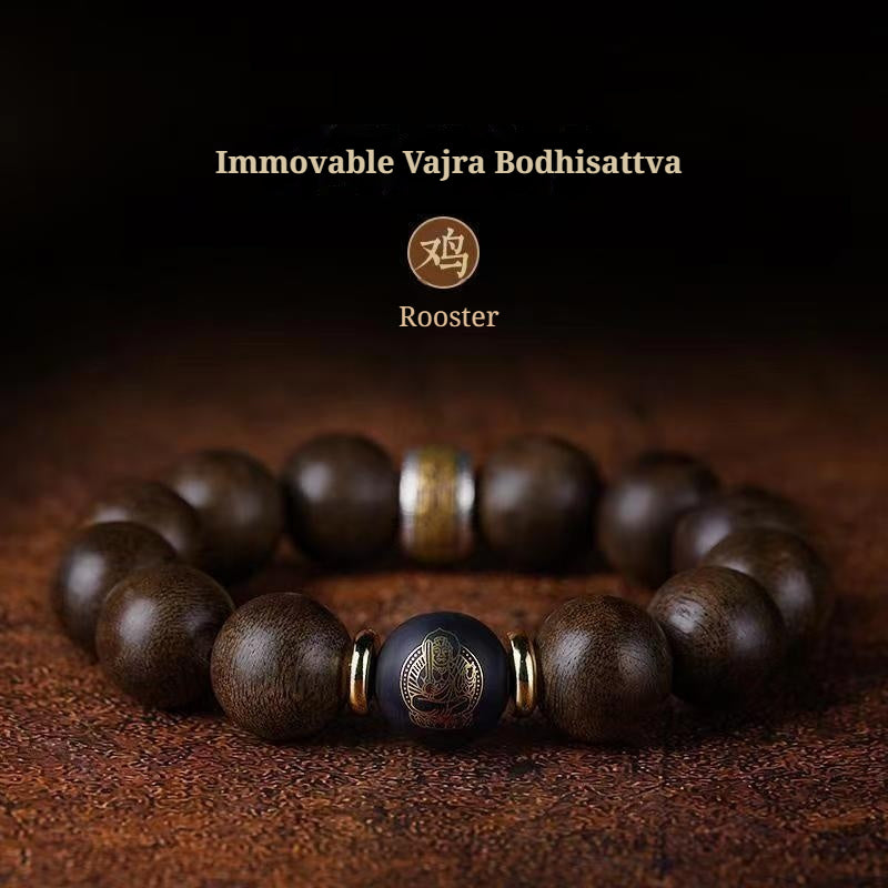 Buddha Life The Twelve Zodiac Signs Natal Buddha Guardian Buddha Natural Agarwood Obsidian Bodhisattva Peace Bracelet