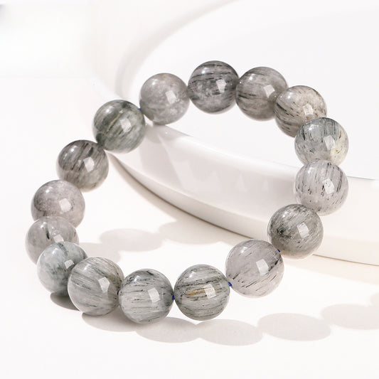 Buddha Life Natural Blue Rutilated Quart Crystal Bracelet