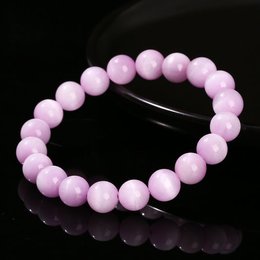 Buddha Life 7A Natural Cat's Eye Kunzite Purple Crystal Bracelet Women's