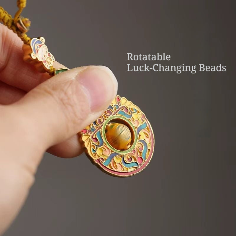 Buddha Life God of Wealth Luck-Changing Beads Wealth Vessel Gourd Keychain Pendant