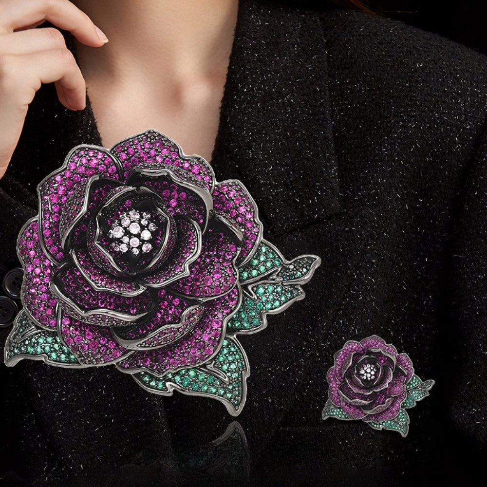 Heavy Industry Elegant Creative Rose Brooch Retro Three-dimensional Mother's Day Send Mother Versatile Fashion Flower Corsage