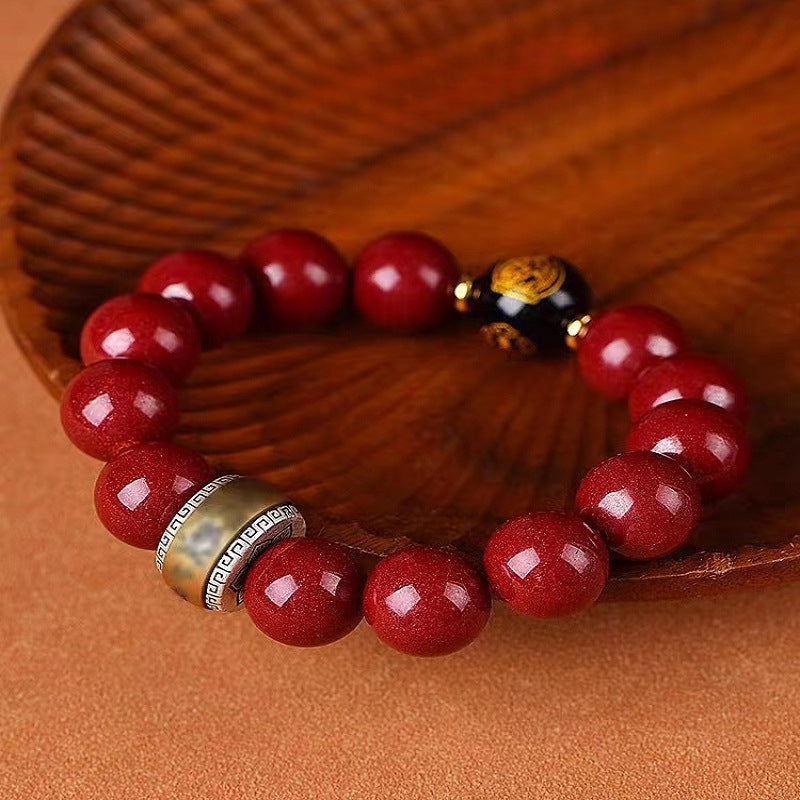 Buddha Life Cinnabar Sterling Silver Natal Buddha Chinese Zodiac Bracelet