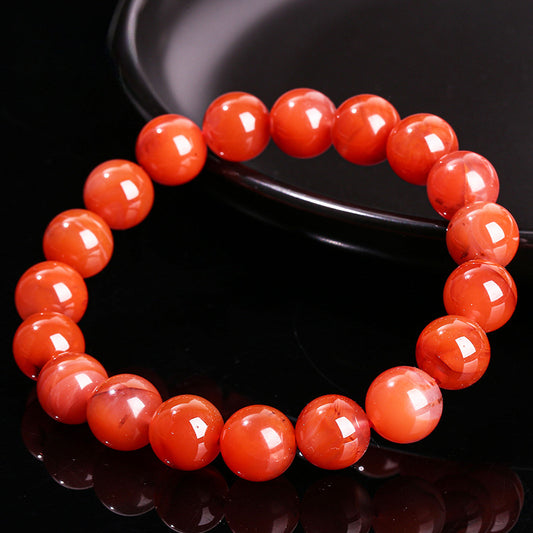 Buddha Life Natural South Red Agate Single Circle Bracelet
