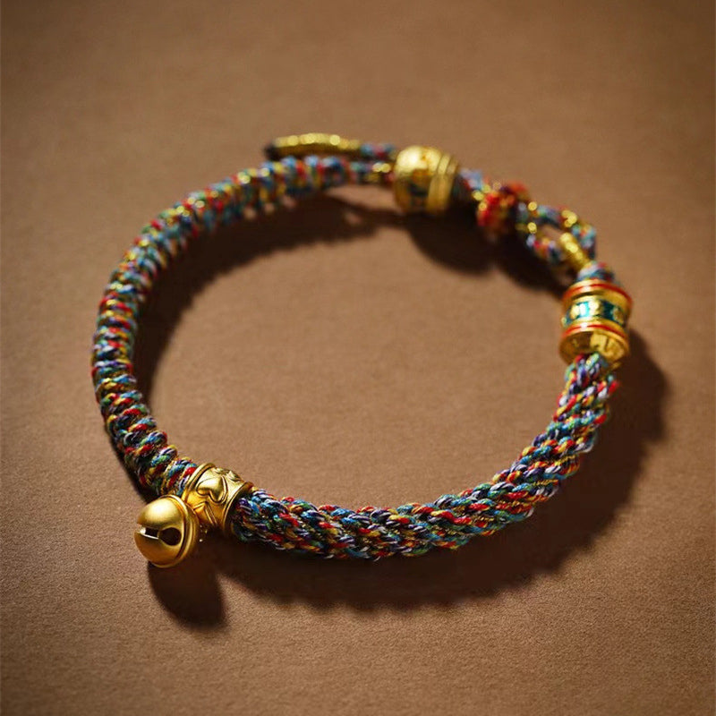 Buddha Life Tibetan Om Mani Padme Hum Mantra Hand Rope Multicolored Rope Hand