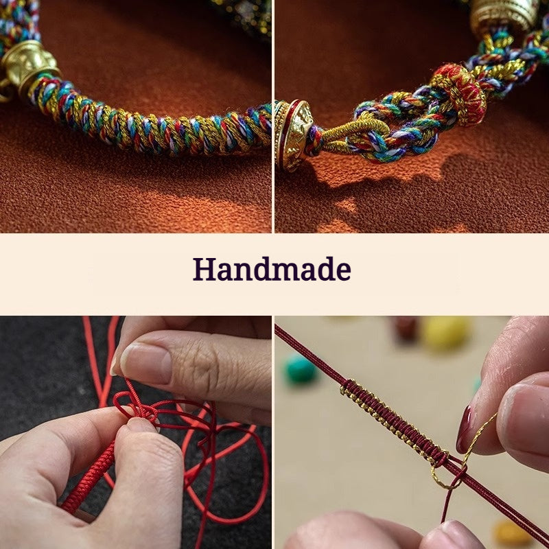 Buddha Life Tibetan Om Mani Padme Hum Mantra Hand Rope Multicolored Rope Hand
