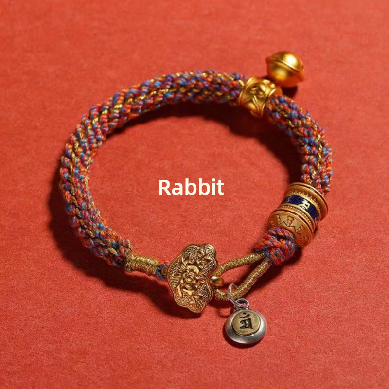 Buddha Life Zodiac Natal Buddha Woven Hand Rope Ping An Natal Year Bracelet