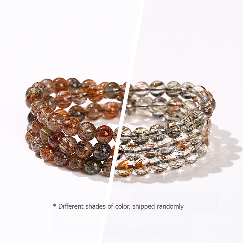 Natural Black Gold Crystal Bracelet for Men and Women
