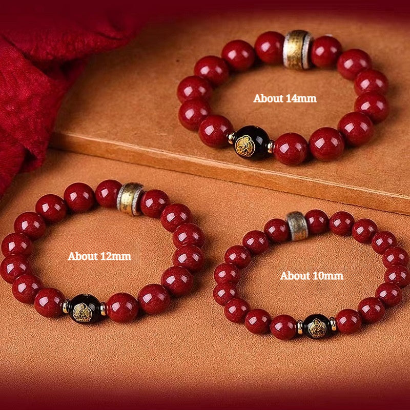 Buddha Life Cinnabar Sterling Silver Natal Buddha Chinese Zodiac Bracelet