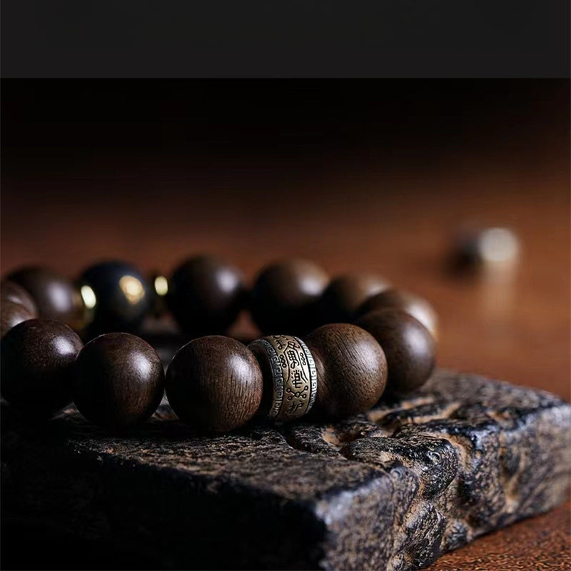 Buddha Life The Twelve Zodiac Signs Natal Buddha Guardian Buddha Natural Agarwood Obsidian Bodhisattva Peace Bracelet