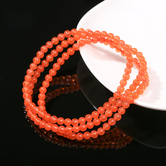 Buddha Life 7A Natural South Red Agate Multi-circle Bracelet