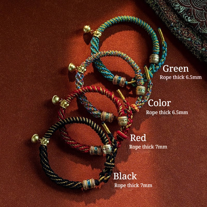 Buddha Life Tibetan Om Mani Padme Hum Mantra Hand Rope Multicolored Rope Hand