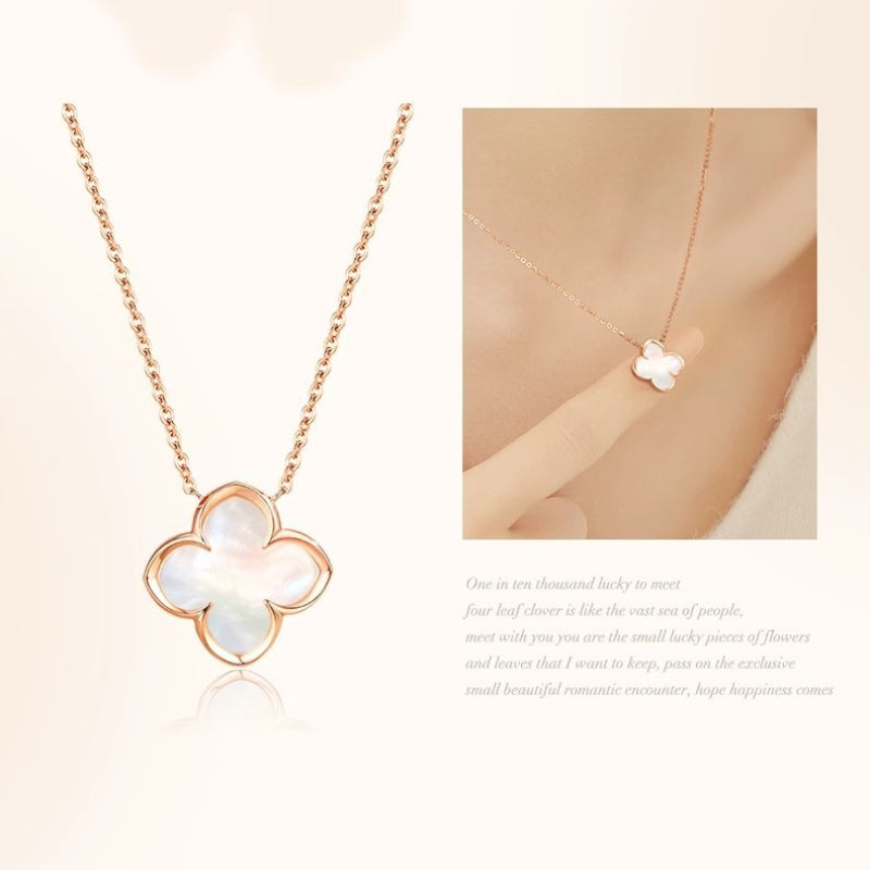 Dapaza s925 Sterling Silver Lucky Clover Necklace