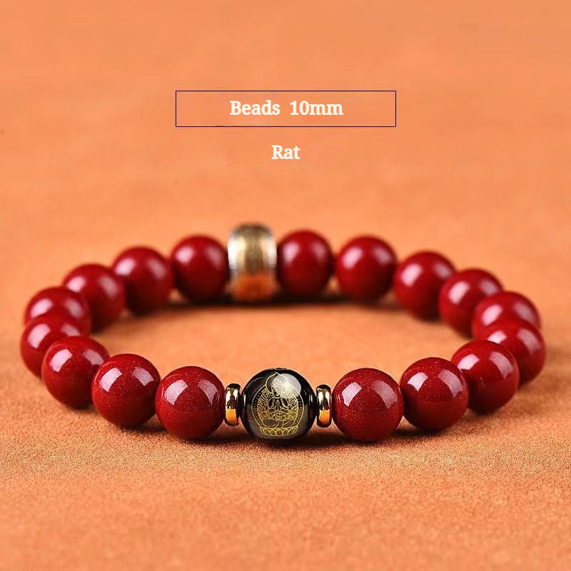 Buddha Life Cinnabar Sterling Silver Natal Buddha Chinese Zodiac Bracelet