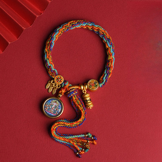 Buddha Life Eight Patron Saints of Tibetan Thangka, Tibetan Thangka Hand Rope