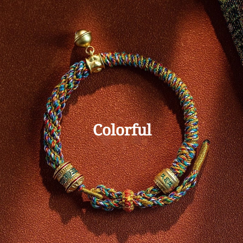 Buddha Life Tibetan Om Mani Padme Hum Mantra Hand Rope Multicolored Rope Hand