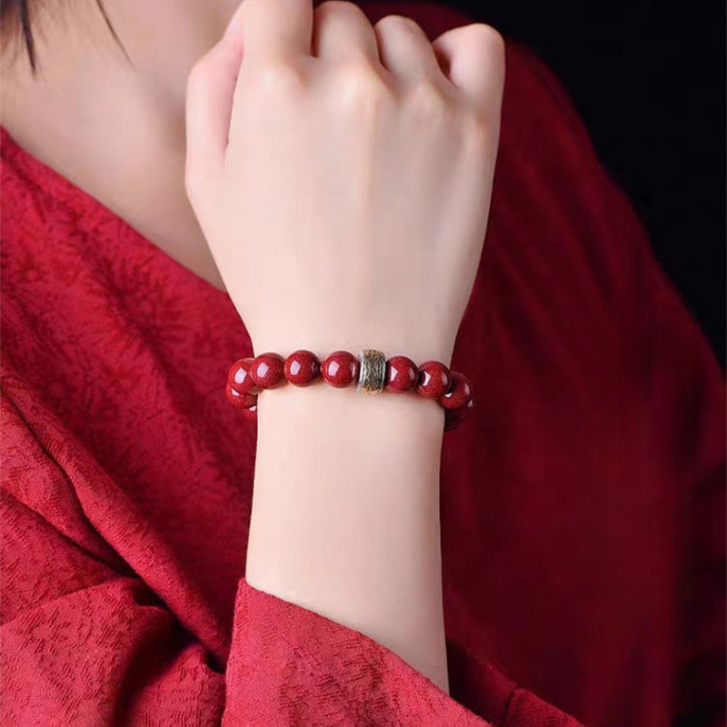 Buddha Life Cinnabar Sterling Silver Natal Buddha Chinese Zodiac Bracelet