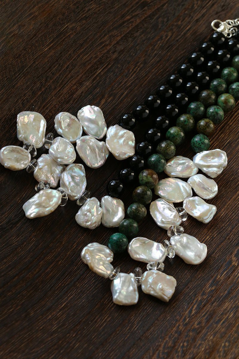 Vintage Petal Baroque Pearl Necklace