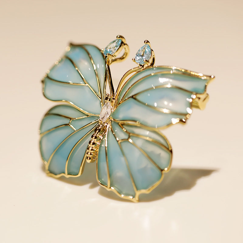 Buddha Life Blue Ocean Butterfly Brooch