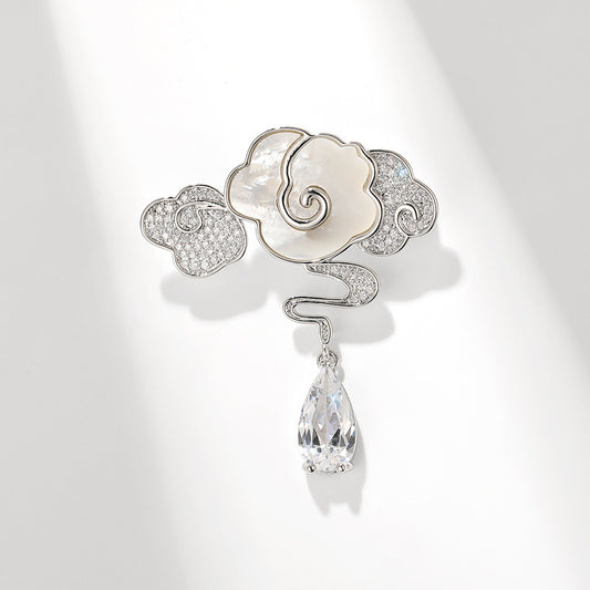 Natural Shell Cloud Brooch