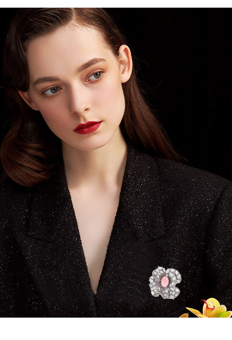 Dapaza Camellia Diamond Brooch