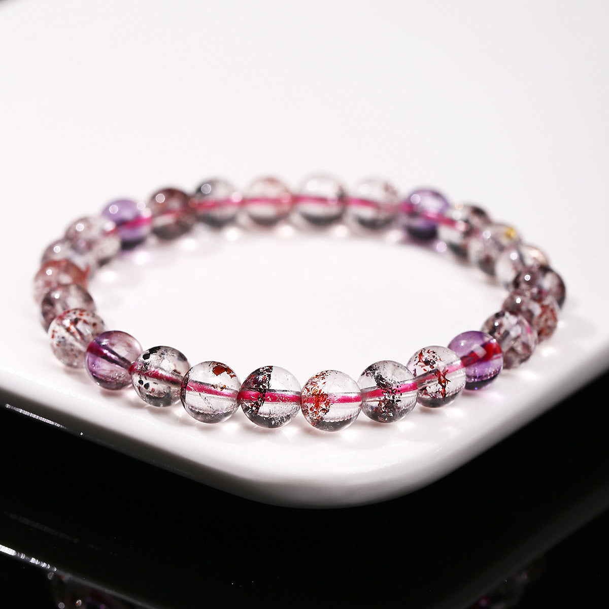 8A Natural Ice Transparent Amethyst Bracelet