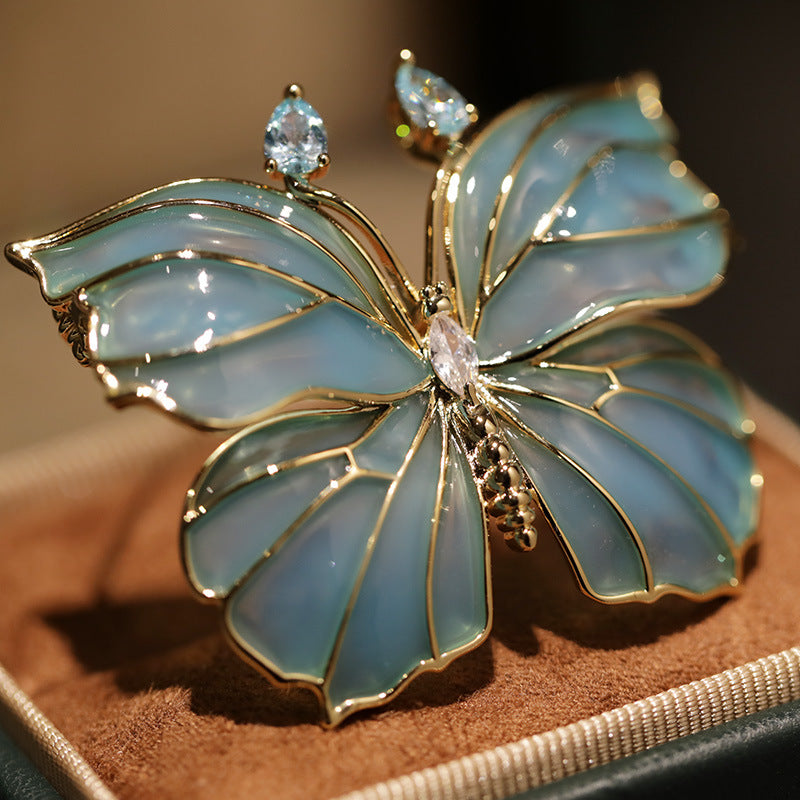 Buddha Life Blue Ocean Butterfly Brooch