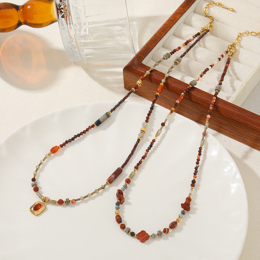 Buddha Life French Retro Natural Stone Necklace