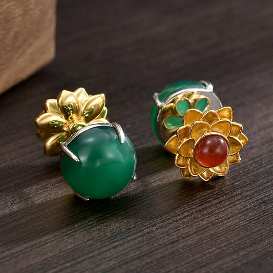 Stud Earrings, High-end Retro Temperament, New Chinese Double-sided Earrings, 925 Silver Needle Light Luxury Jewelry.