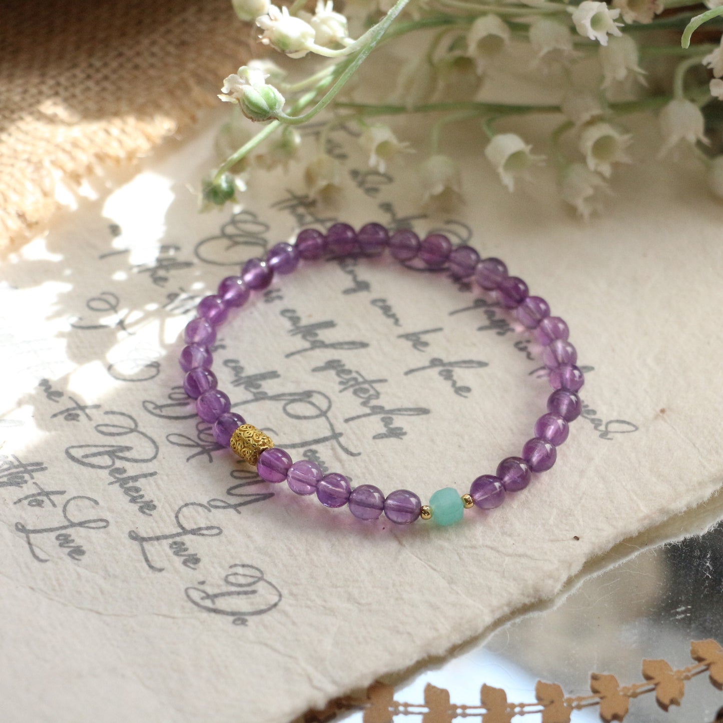 Buddha Life Amethyst Tianhe Stone Bracelet
