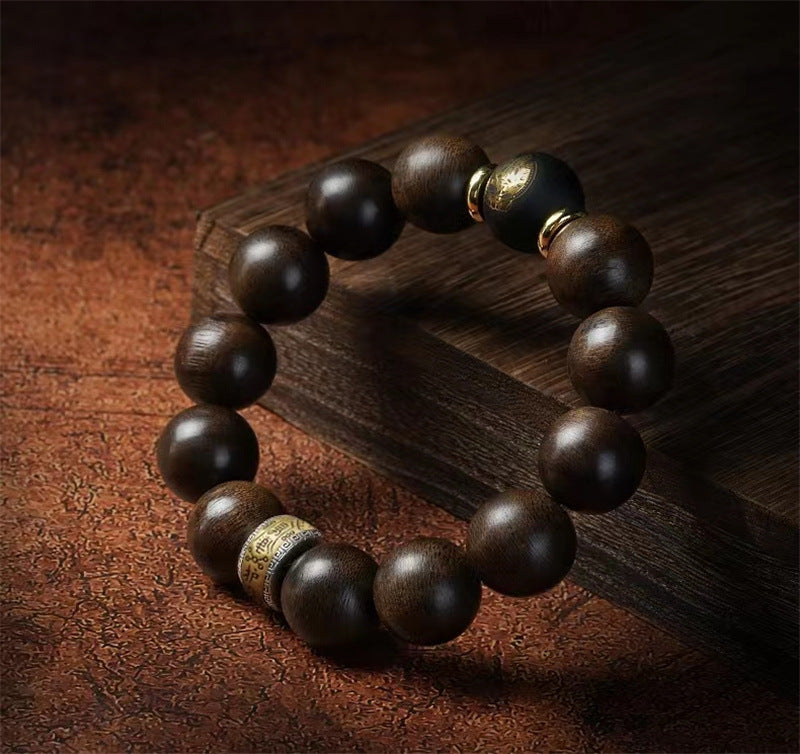 Buddha Life The Twelve Zodiac Signs Natal Buddha Guardian Buddha Natural Agarwood Obsidian Bodhisattva Peace Bracelet