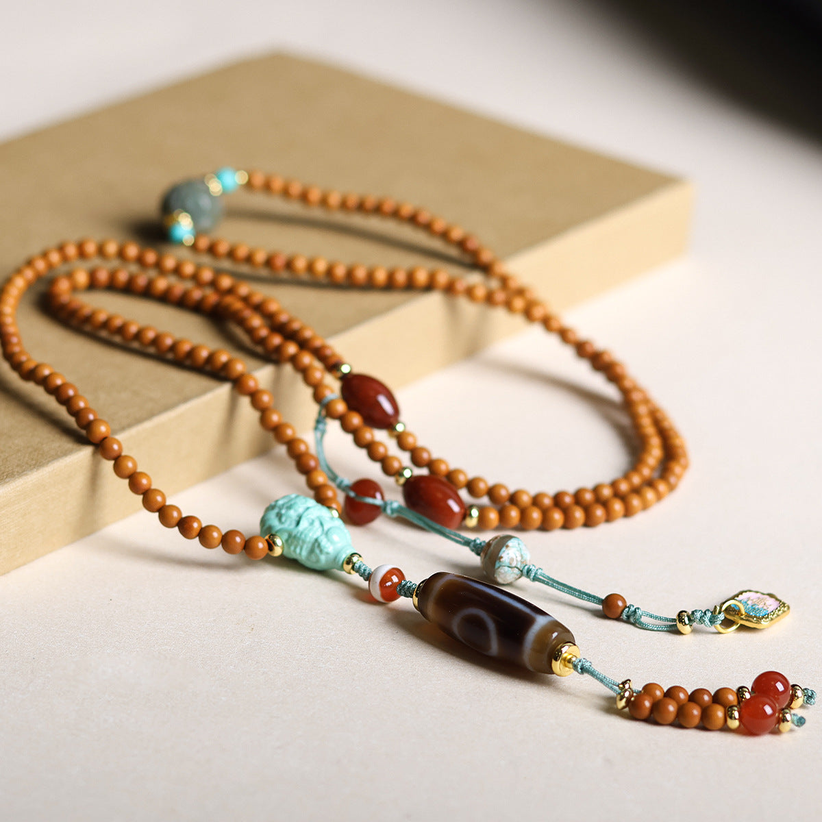 Tibetan Jewelry Dzi Bead Nanhong Agate Olive Pit Multi-circle Bracelet Women's