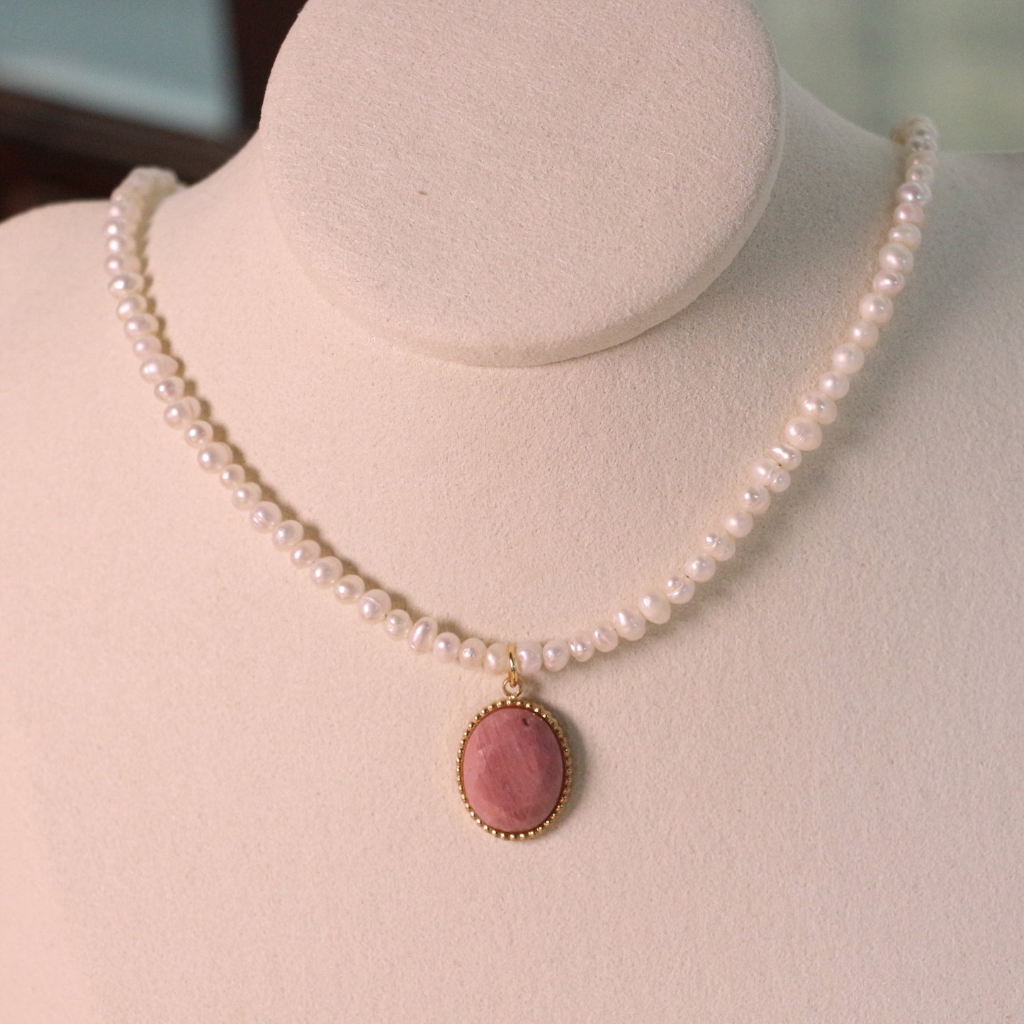 Buddha Life Water Lily Series Red Pink Pearl Necklace Bracelet Ring