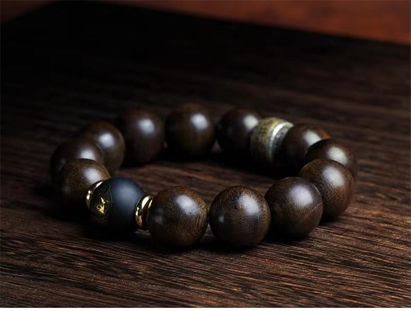 Buddha Life The Twelve Zodiac Signs Natal Buddha Guardian Buddha Natural Agarwood Obsidian Bodhisattva Peace Bracelet