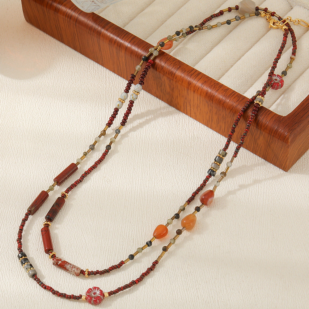 Buddha Life French Retro Natural Stone Necklace