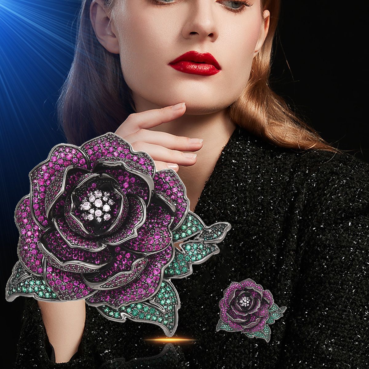 Heavy Industry Elegant Creative Rose Brooch Retro Three-dimensional Mother's Day Send Mother Versatile Fashion Flower Corsage