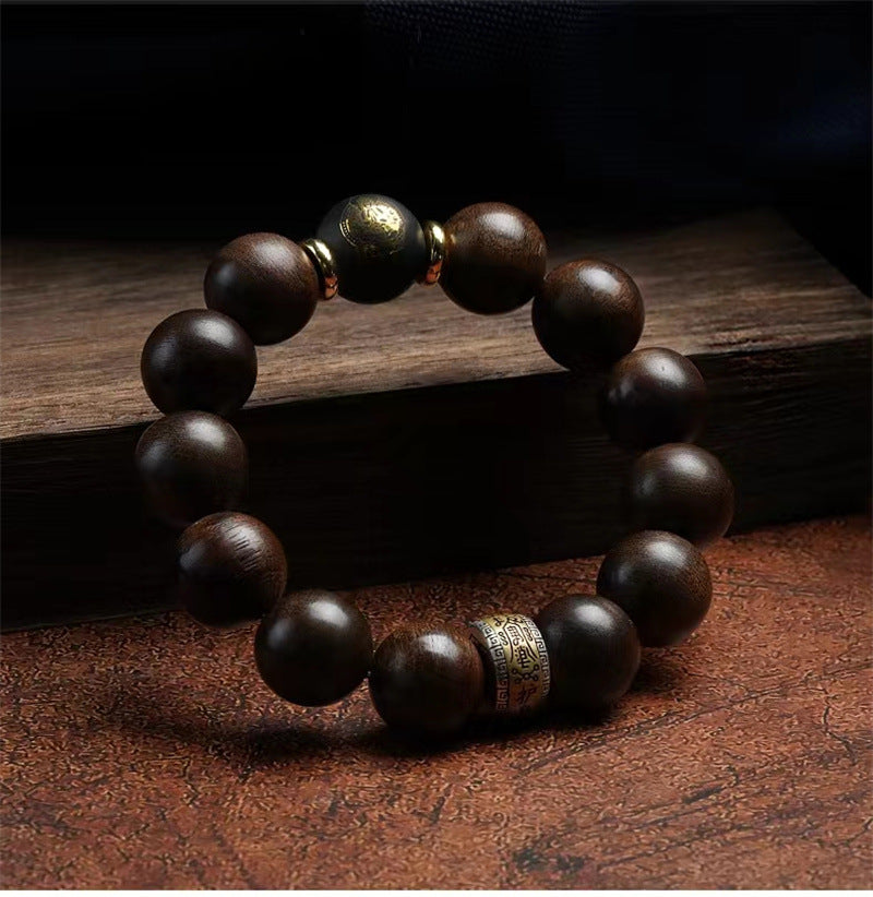Buddha Life The Twelve Zodiac Signs Natal Buddha Guardian Buddha Natural Agarwood Obsidian Bodhisattva Peace Bracelet