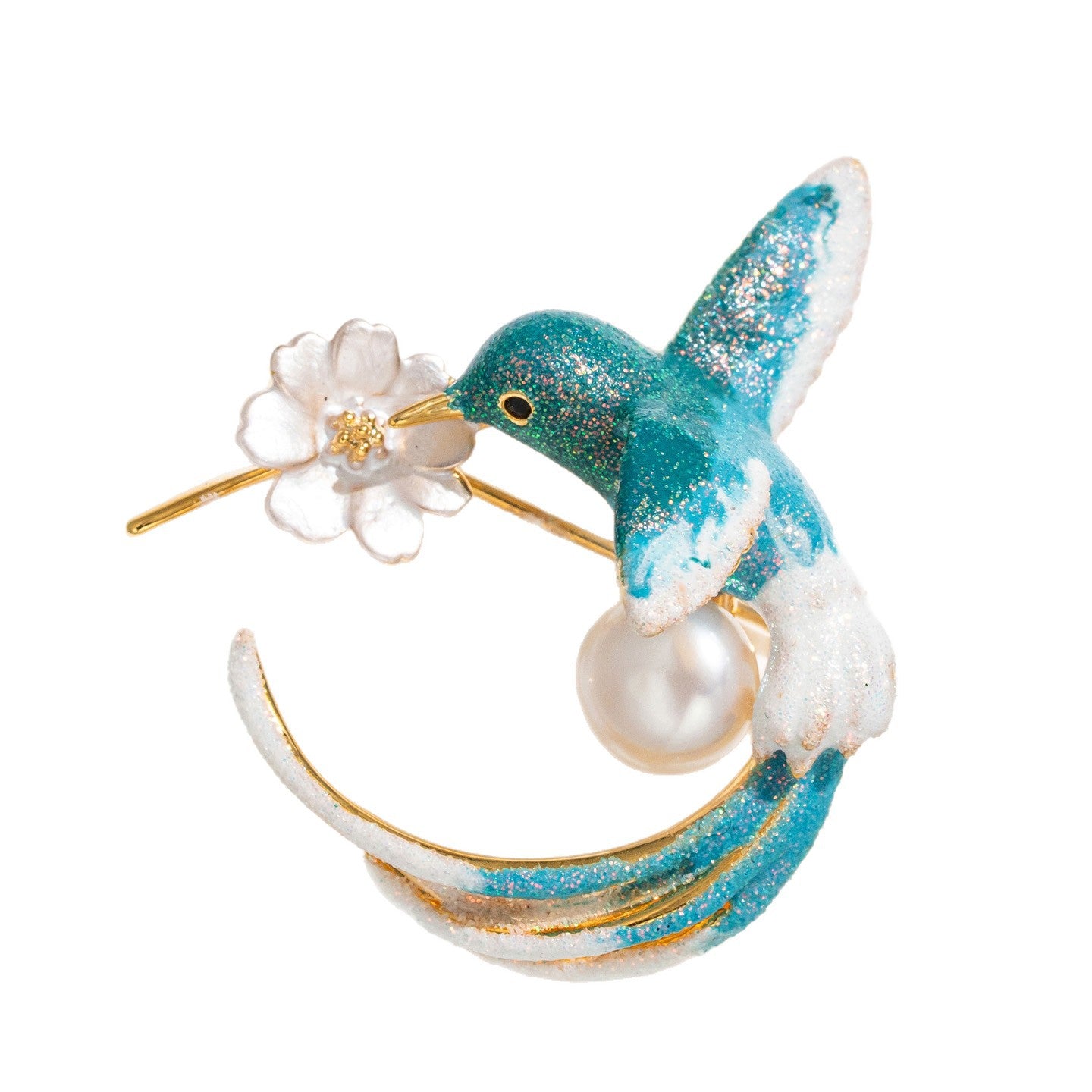 Freshwater Pearl Hummingbird Brooch, Personalized High-end Fashion and Elegant Niche Accessories