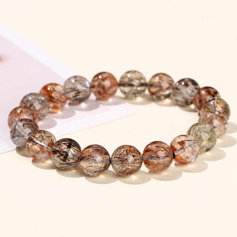 Natural Black Gold Crystal Bracelet for Men and Women