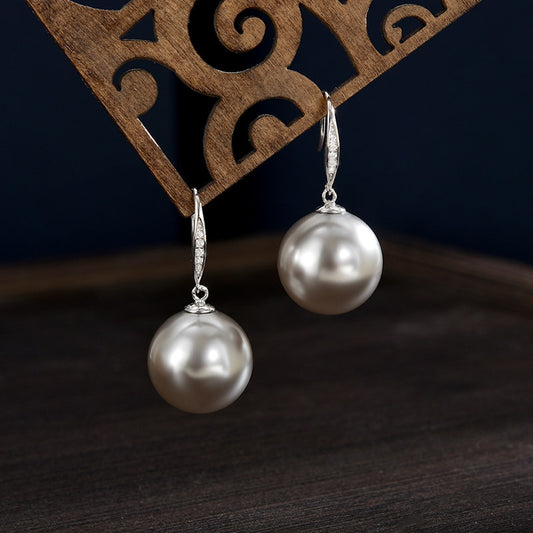 S925 Sterling Silver Earrings, Gray Pearl Earrings, Earrings, Ear Hooks, New High-end Sense, satile Stud Earrings for Women