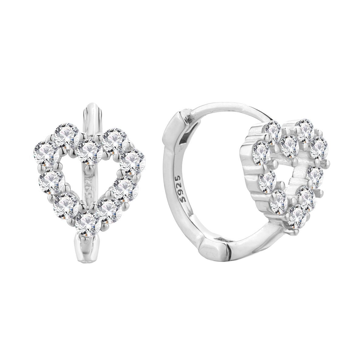 Dapaza 925 Silver Love Earrings
