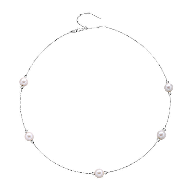 Freshwater Pearl Collar S925 Sterling Silver Baroque Necklace
