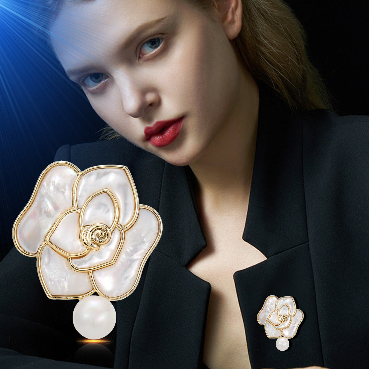 Camellia Corsage Anti-exposure Pin Clothing, New Year's Gift, Christmas Gift, Birthday Gift