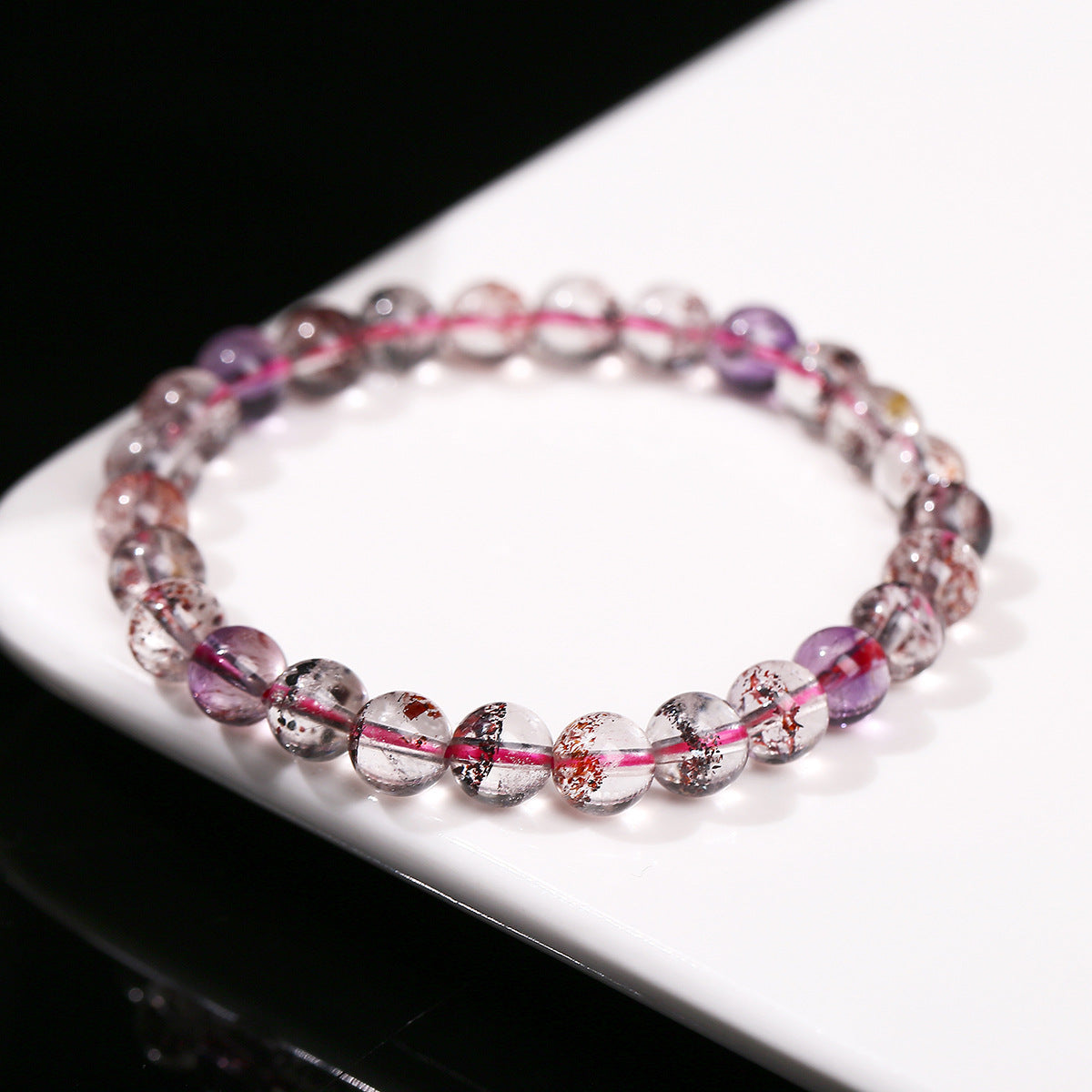 8A Natural Ice Transparent Amethyst Bracelet