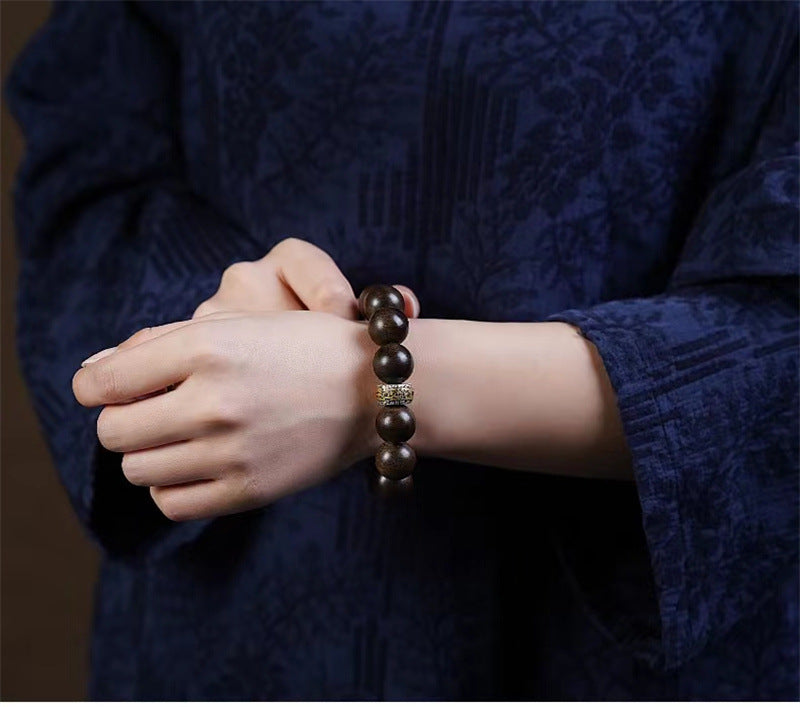 Buddha Life The Twelve Zodiac Signs Natal Buddha Guardian Buddha Natural Agarwood Obsidian Bodhisattva Peace Bracelet