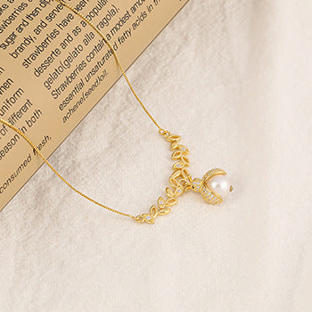 S925 Silver Baroque Pearl Seven Stars Ladybug Necklace