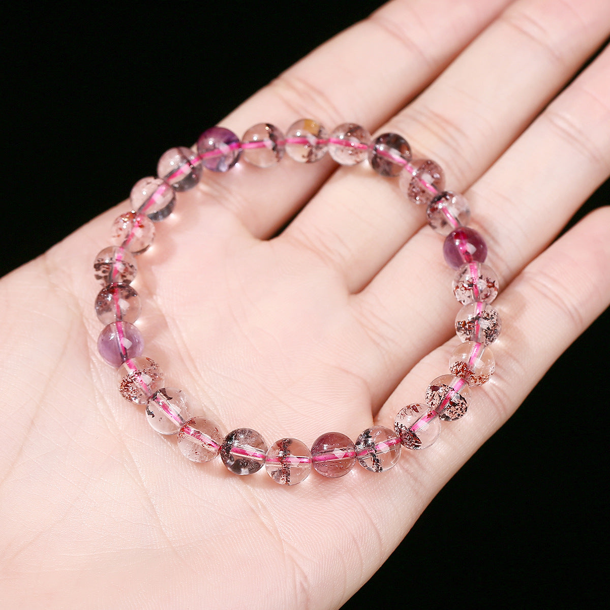 8A Natural Ice Transparent Amethyst Bracelet