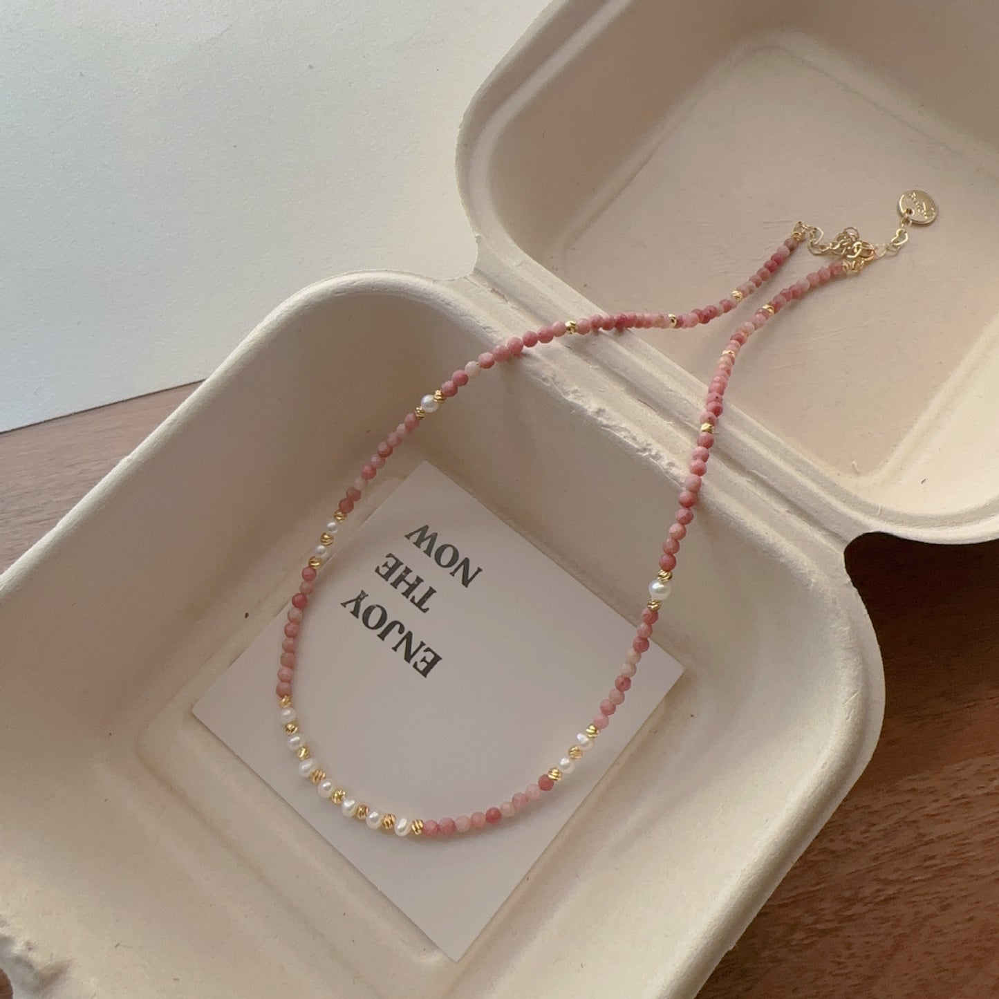 Buddha Life Water Lily Series Red Pink Pearl Necklace Bracelet Ring
