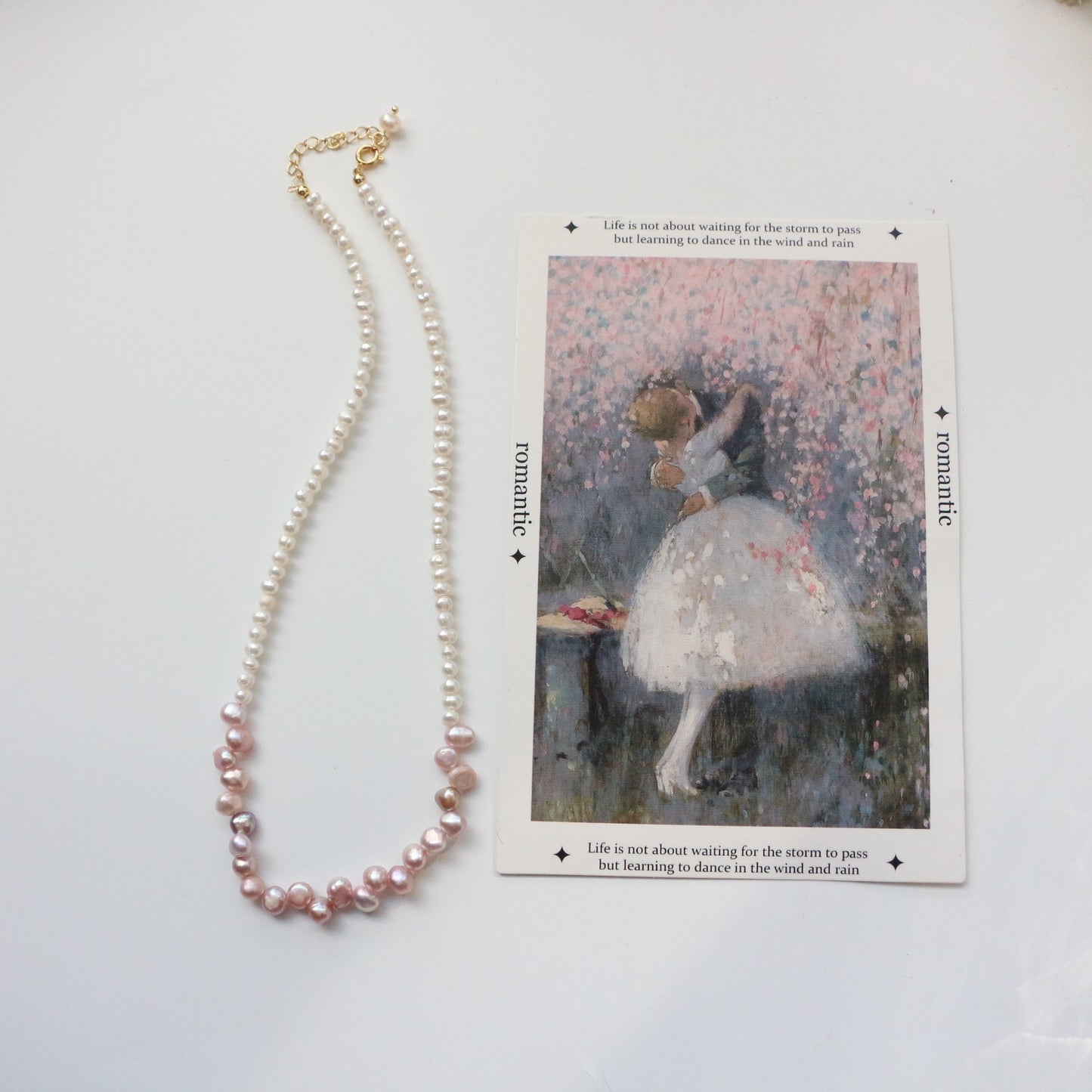 Buddha Life Water Lily Series Red Pink Pearl Necklace Bracelet Ring