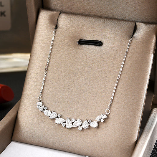 Whole Body S925 Silver Necklace Women's Light Luxury Niche Design Advanced Sense Collarbone Chain Ins Simple Cold Wind Accessories