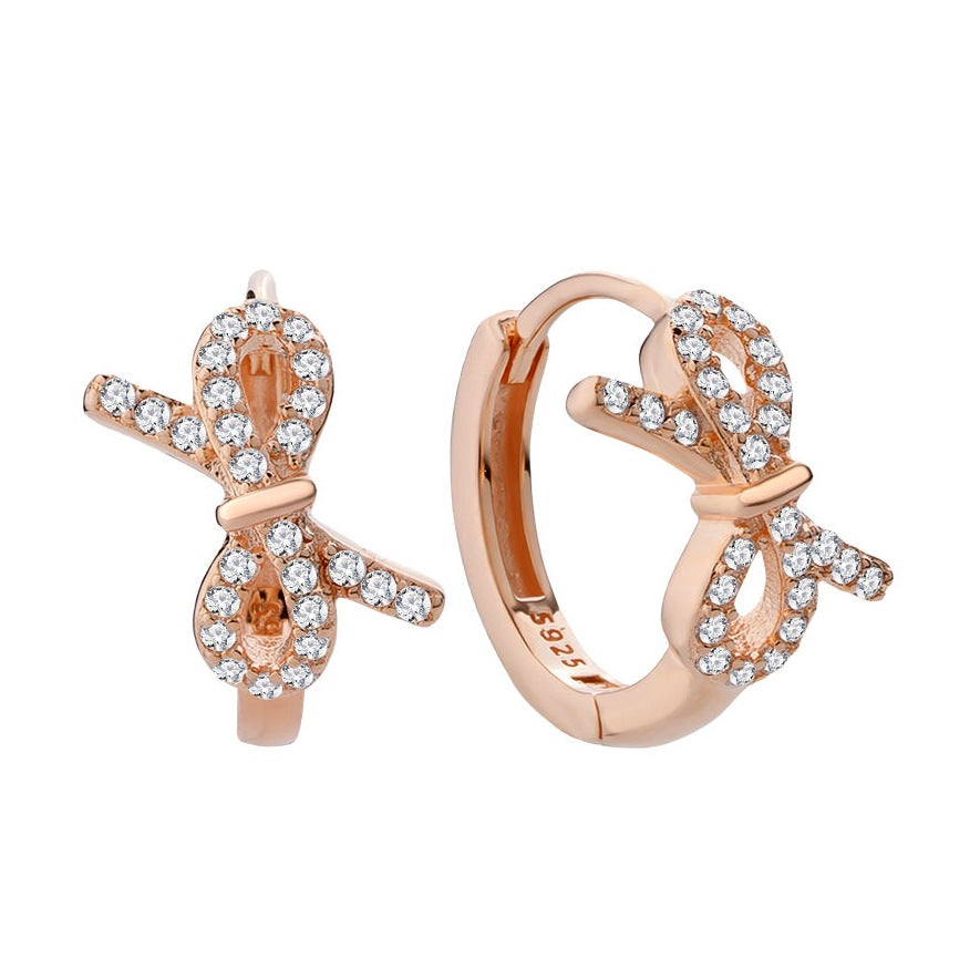 Dapaza S925 Sterling Silver Bow Earrings